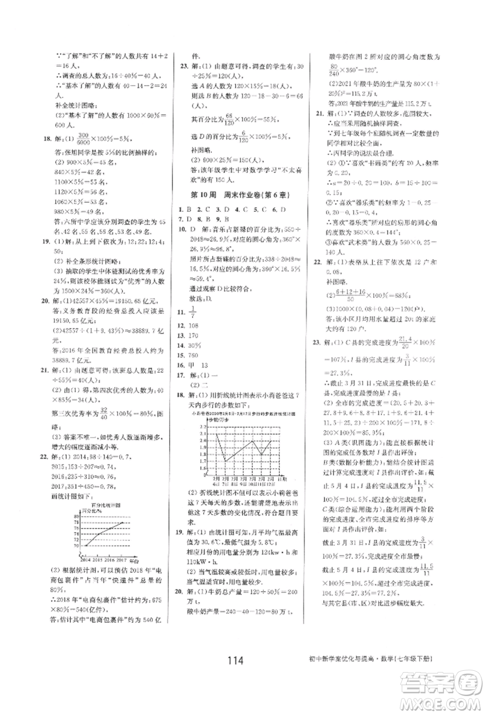 天津科學(xué)技術(shù)出版社2022初中新學(xué)案優(yōu)化與提高七年級下冊數(shù)學(xué)A浙教版參考答案