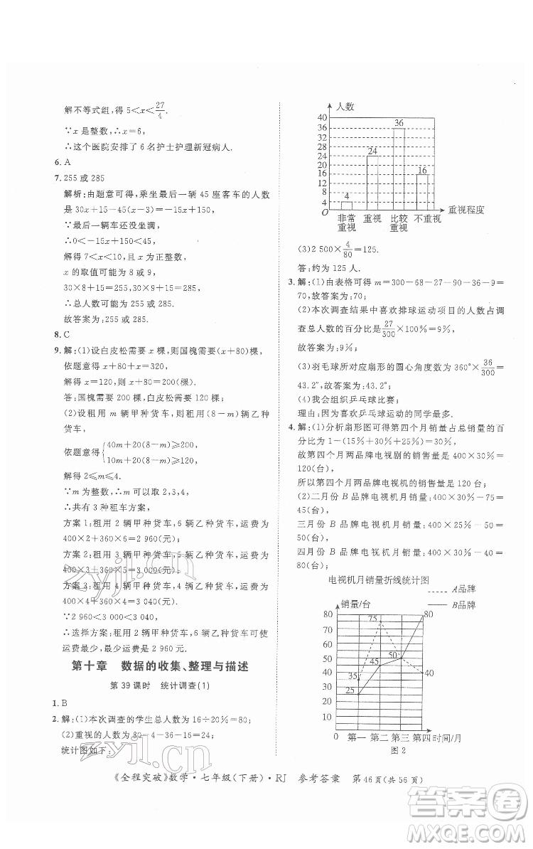 延邊大學出版社2022全程突破七年級下冊數(shù)學人教版答案