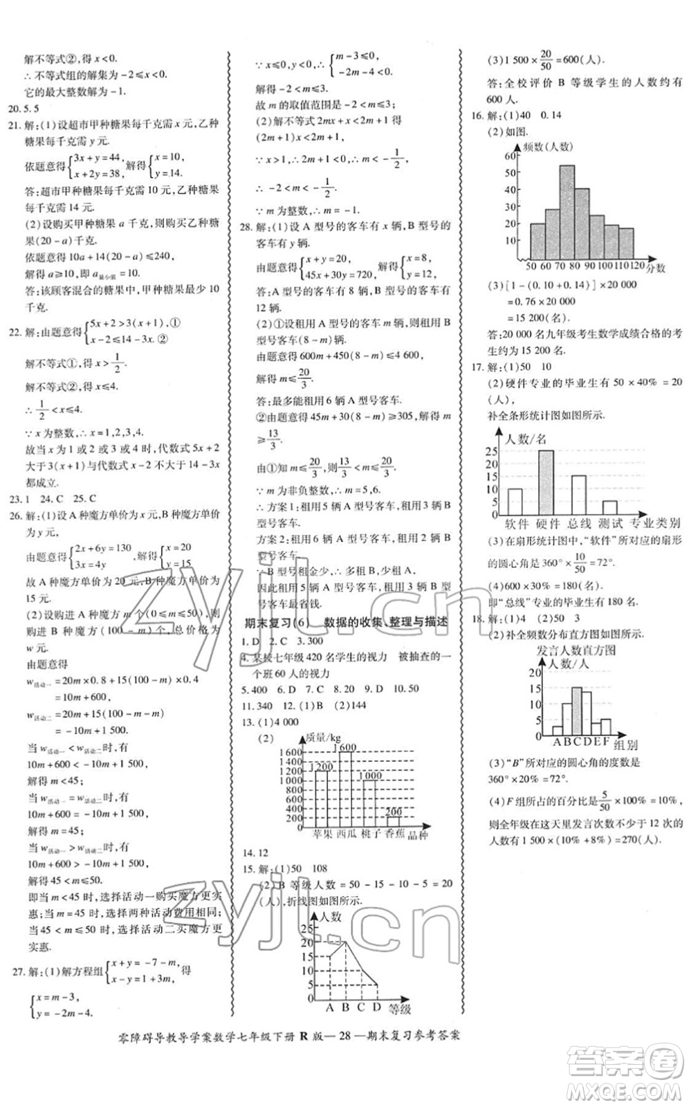 電子科技大學出版社2022零障礙導教導學案七年級數(shù)學下冊R人教版答案