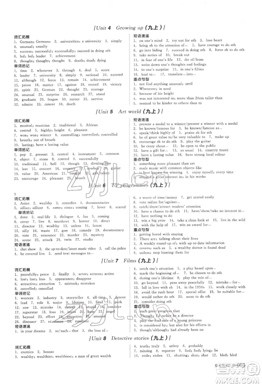 陽光出版社2022全品中考復(fù)習(xí)方案聽課手冊英語通用版鹽城專版參考答案