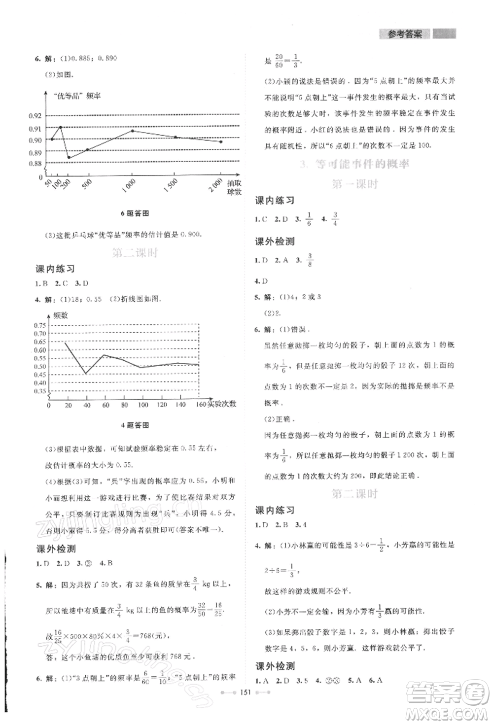 北京師范大學(xué)出版社2022伴你學(xué)七年級(jí)下冊(cè)數(shù)學(xué)北師大版參考答案