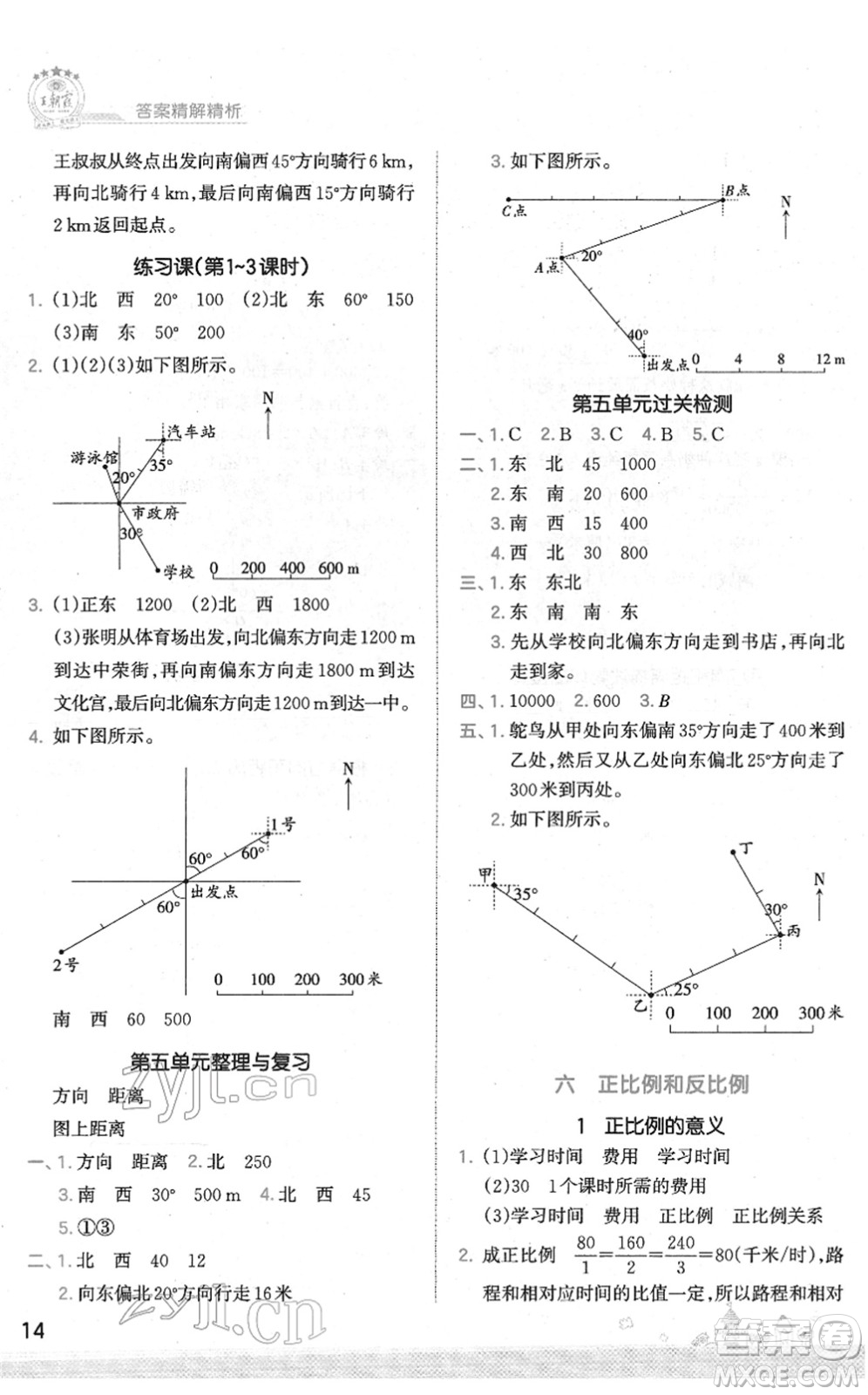 江西人民出版社2022王朝霞創(chuàng)維新課堂同步優(yōu)化訓(xùn)練六年級數(shù)學(xué)下冊SJ蘇教版答案