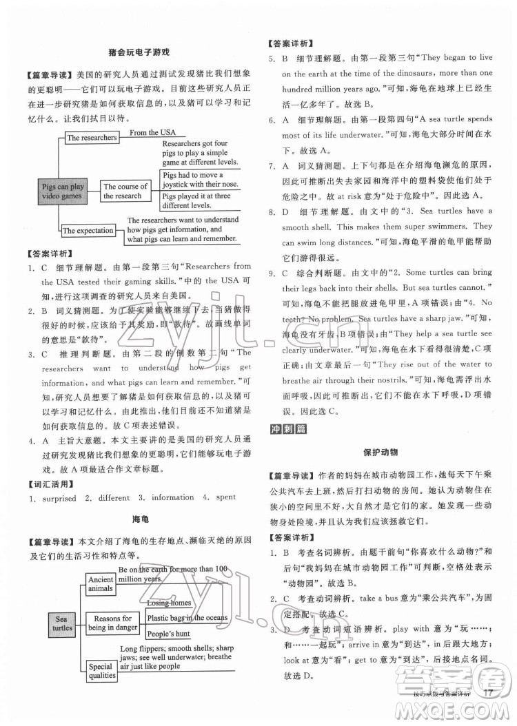 陽光出版社2022練就優(yōu)等生七年級英語下冊RJ人教版答案