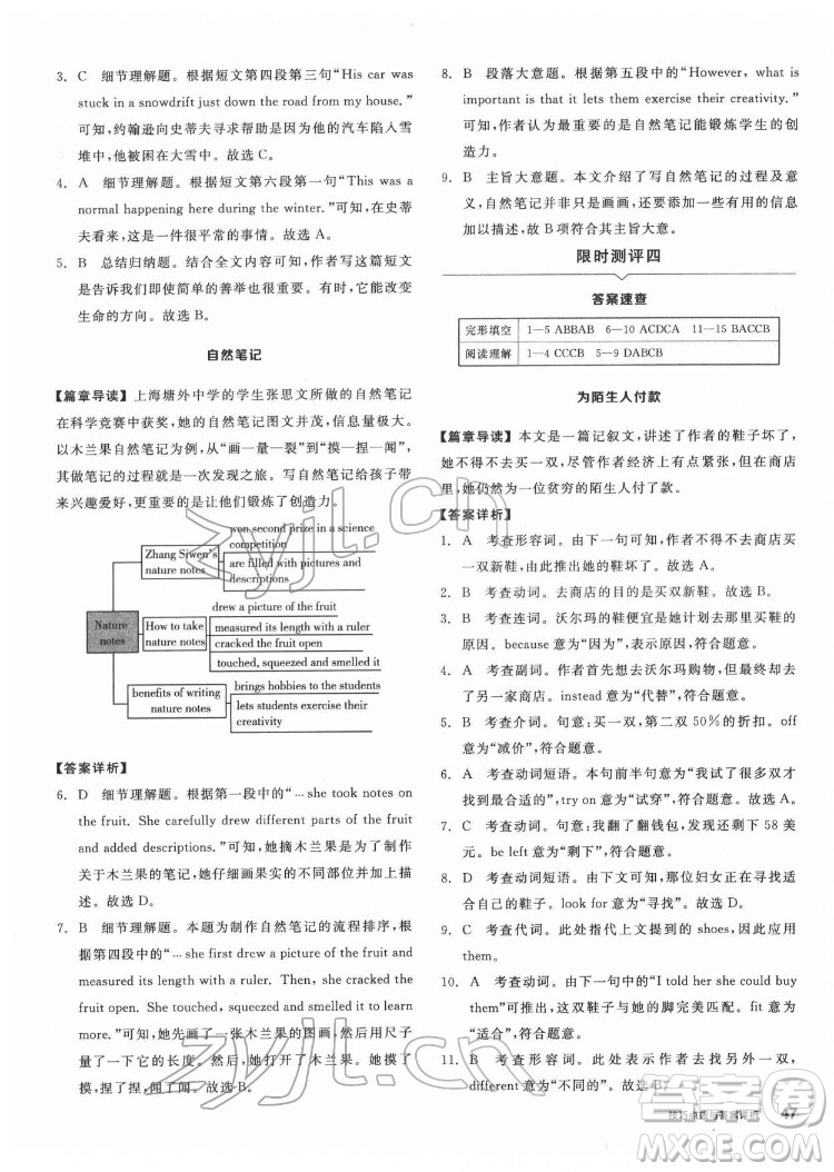 陽(yáng)光出版社2022練就優(yōu)等生八年級(jí)英語(yǔ)下冊(cè)RJ人教版答案