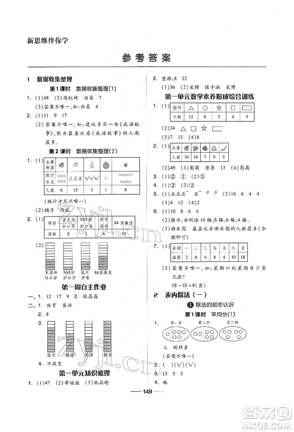 山東科學(xué)技術(shù)出版社2022新思維伴你學(xué)單元達(dá)標(biāo)測(cè)試卷二年級(jí)下冊(cè)數(shù)學(xué)人教版參考答案