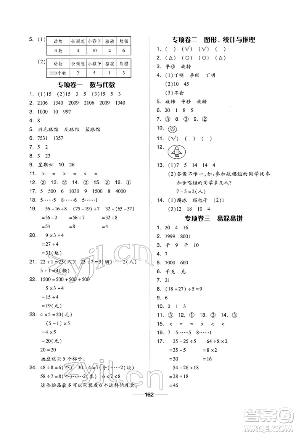 山東科學(xué)技術(shù)出版社2022新思維伴你學(xué)單元達(dá)標(biāo)測(cè)試卷二年級(jí)下冊(cè)數(shù)學(xué)人教版參考答案