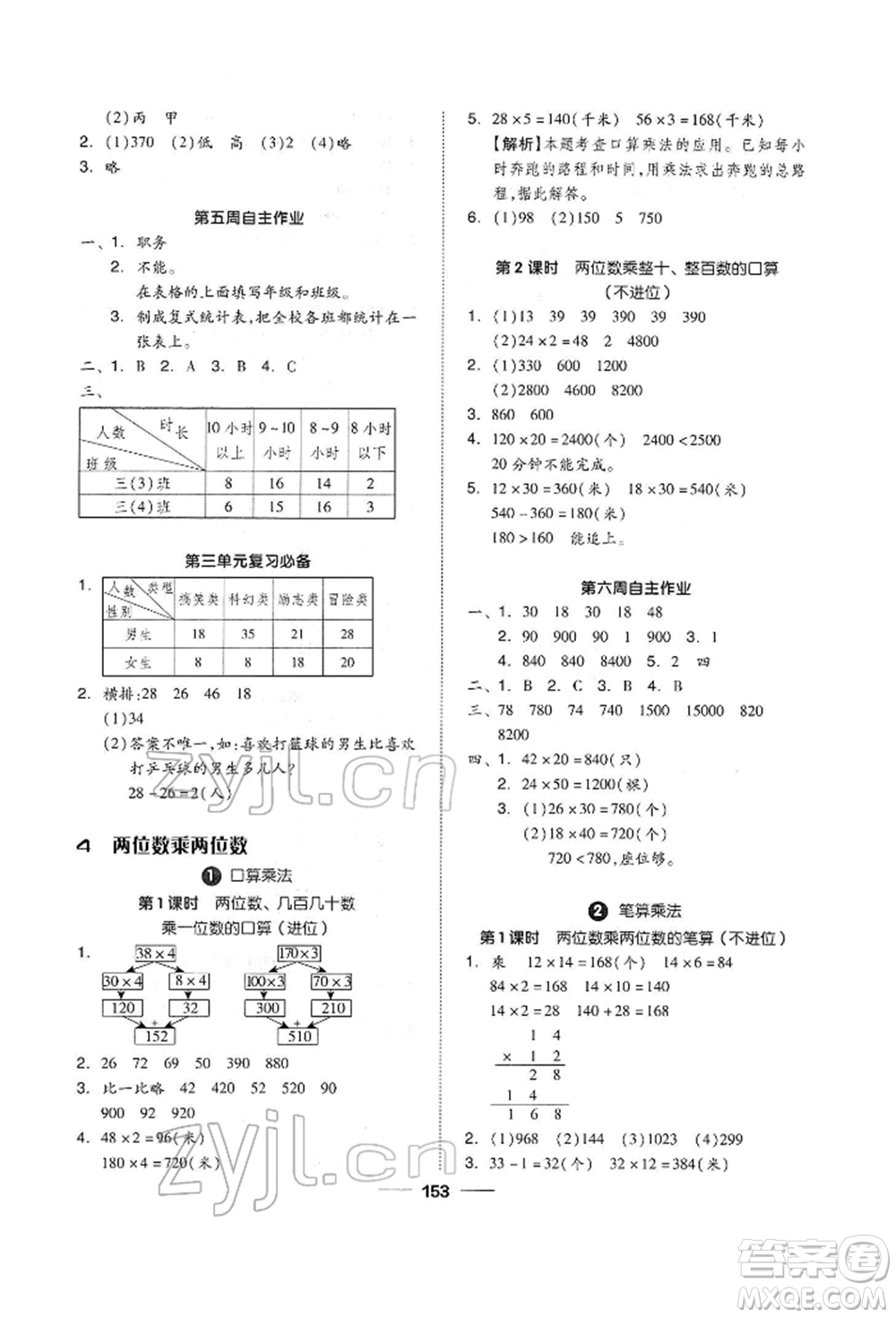 山東科學技術(shù)出版社2022新思維伴你學單元達標測試卷三年級下冊數(shù)學人教版參考答案