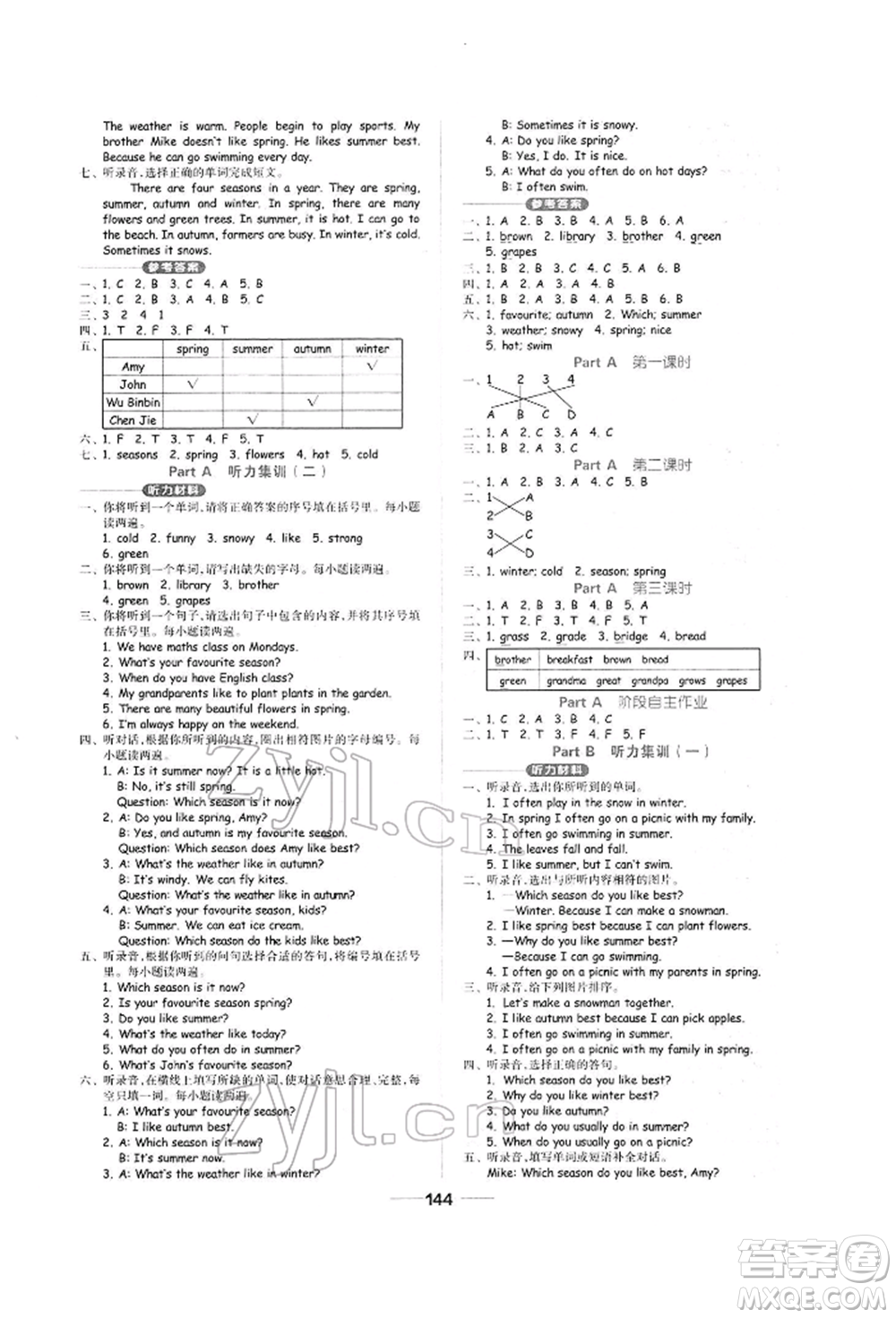 山東科學(xué)技術(shù)出版社2022新思維伴你學(xué)單元達(dá)標(biāo)測(cè)試卷五年級(jí)下冊(cè)英語(yǔ)人教版參考答案