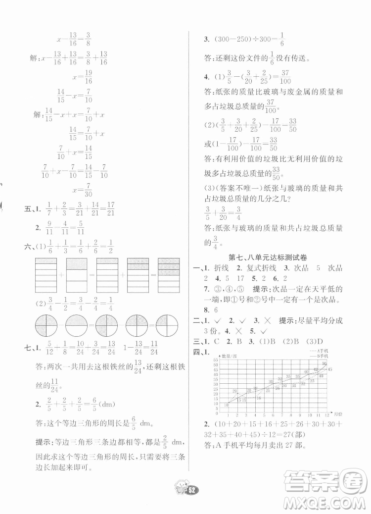 河北教育出版社2022七彩練霸數(shù)學五年級下冊人教版答案