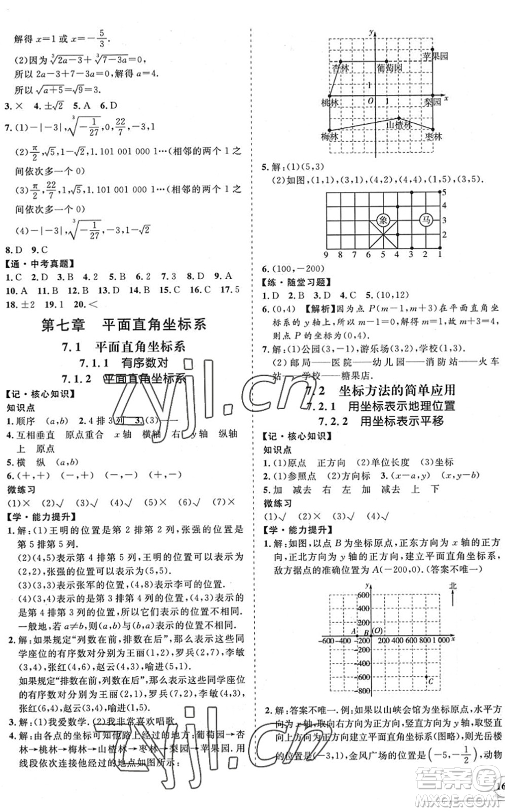 海南出版社2022知行課堂新課程同步練習冊七年級數(shù)學下冊人教版答案