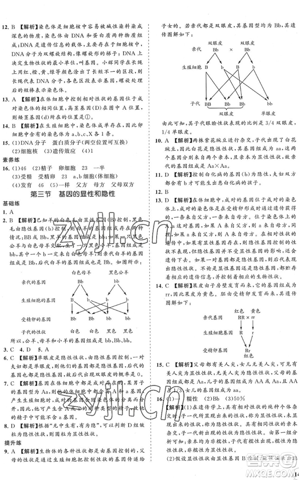 海南出版社2022知行課堂新課程同步練習(xí)冊(cè)八年級(jí)生物下冊(cè)人教版答案