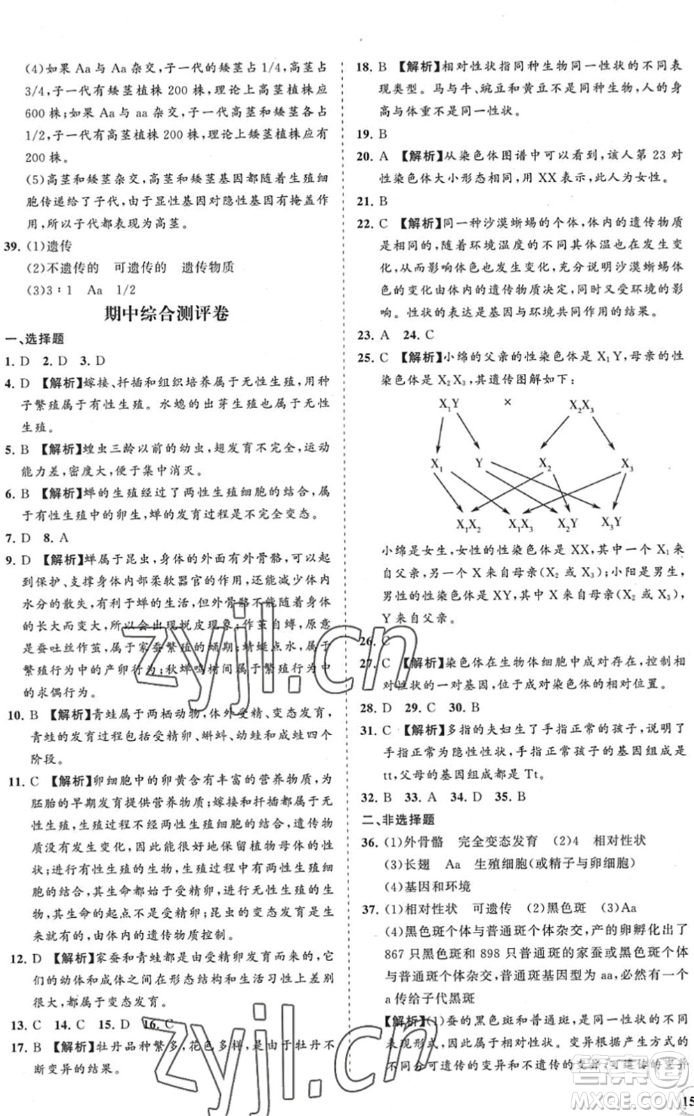 海南出版社2022知行課堂新課程同步練習(xí)冊(cè)八年級(jí)生物下冊(cè)人教版答案