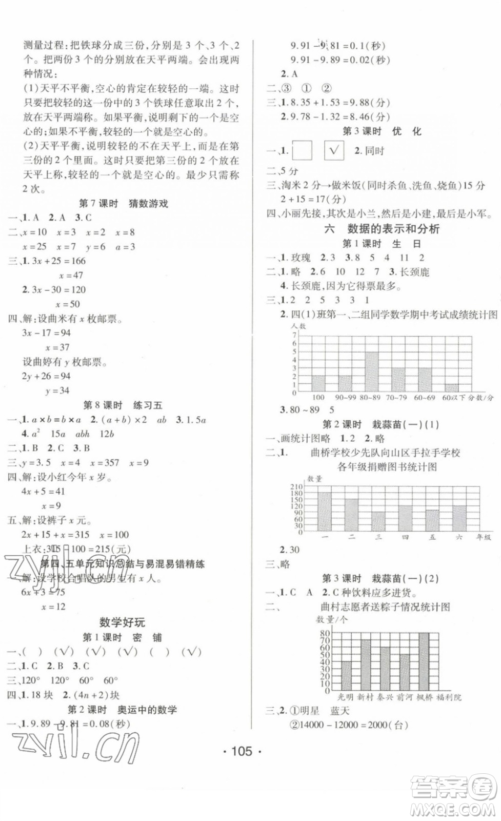 陽光出版社2022自主課堂四年級數(shù)學(xué)下冊BS北師版答案