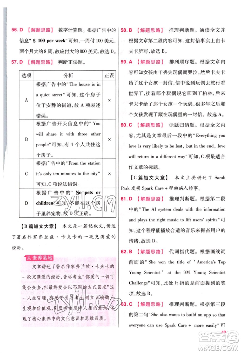 延邊教育出版社2022金考卷百校聯(lián)盟中考信息卷英語通用版江西專版參考答案