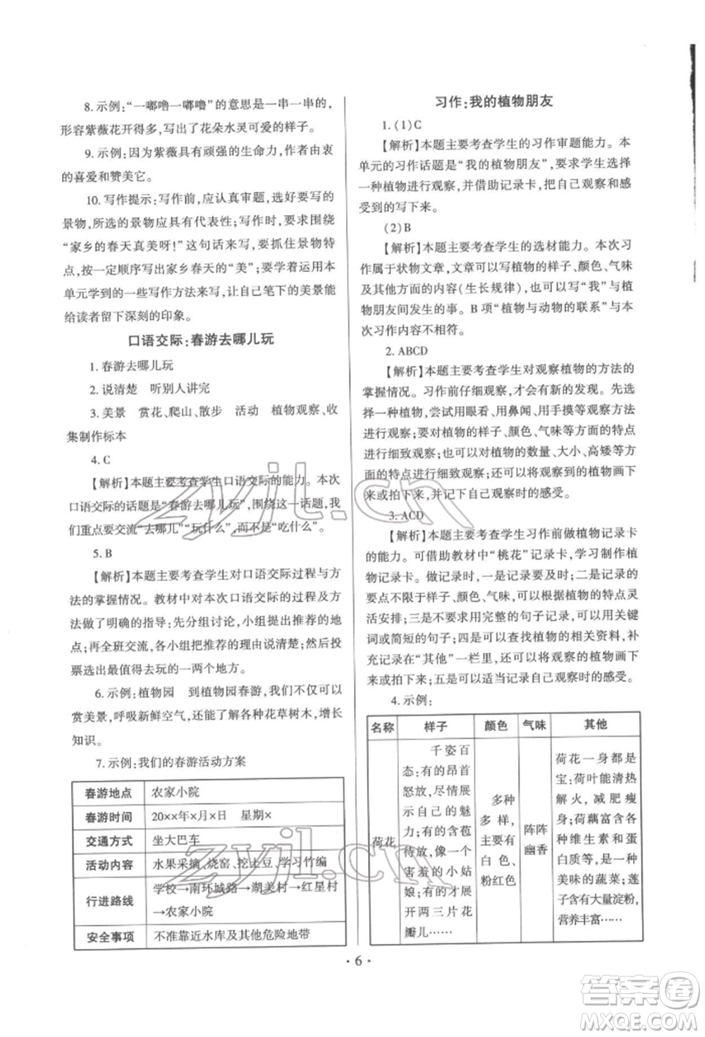 延邊大學(xué)出版社2022小學(xué)總復(fù)習(xí)極速提分高效練案科學(xué)通用版參考答案