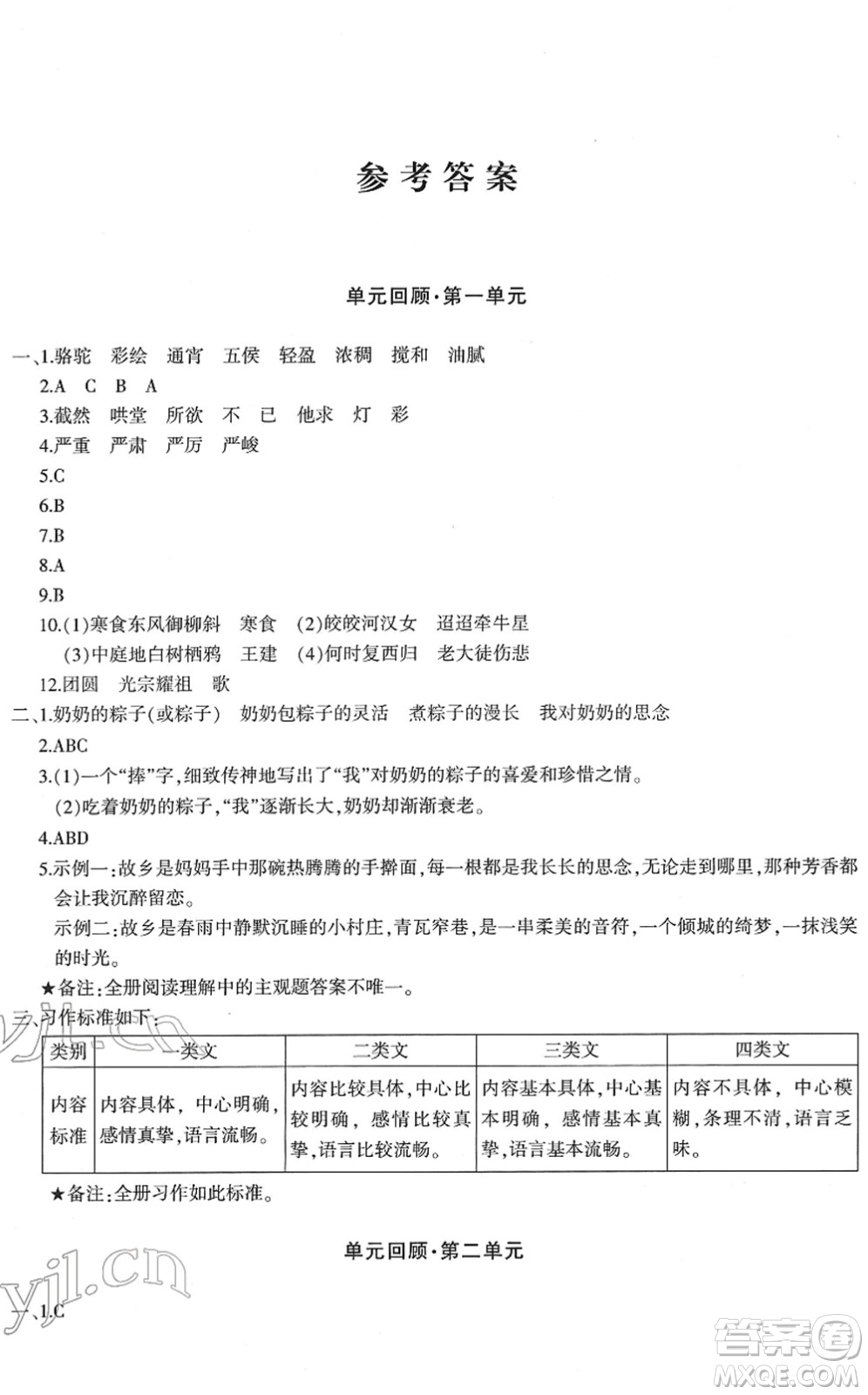 新疆青少年出版社2022優(yōu)學(xué)1+1評(píng)價(jià)與測(cè)試六年級(jí)語(yǔ)文下冊(cè)人教版答案