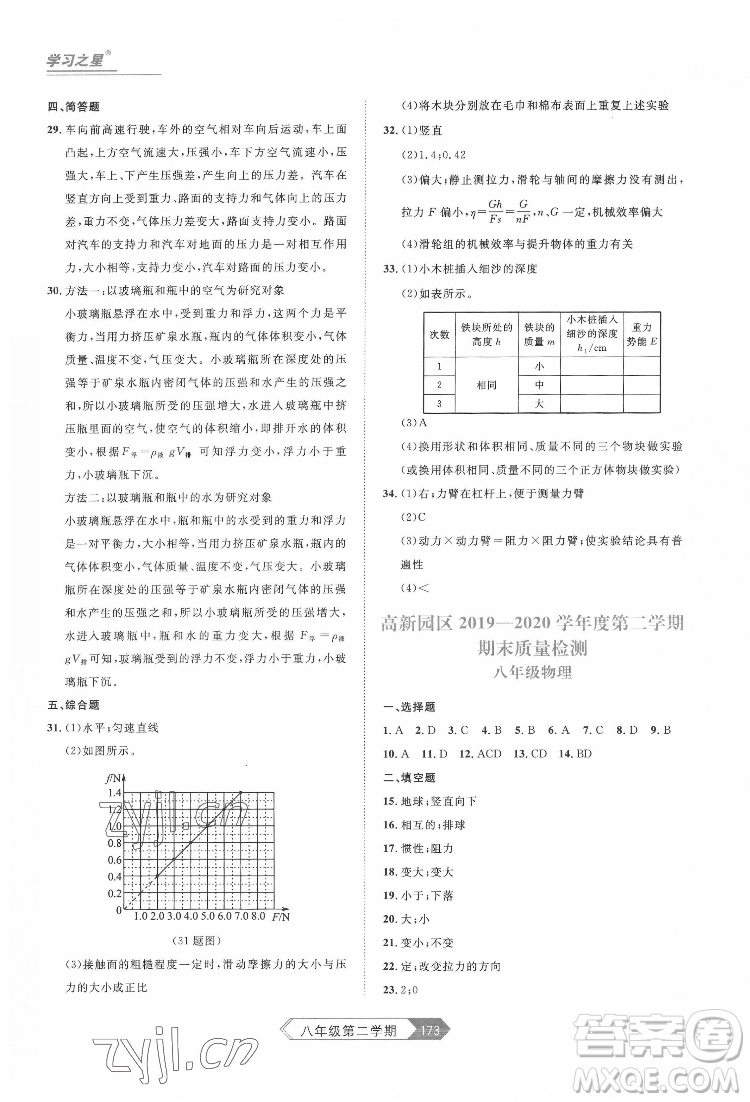 延邊大學出版社2022名校大考卷物理八年級下冊人教版大連專版答案