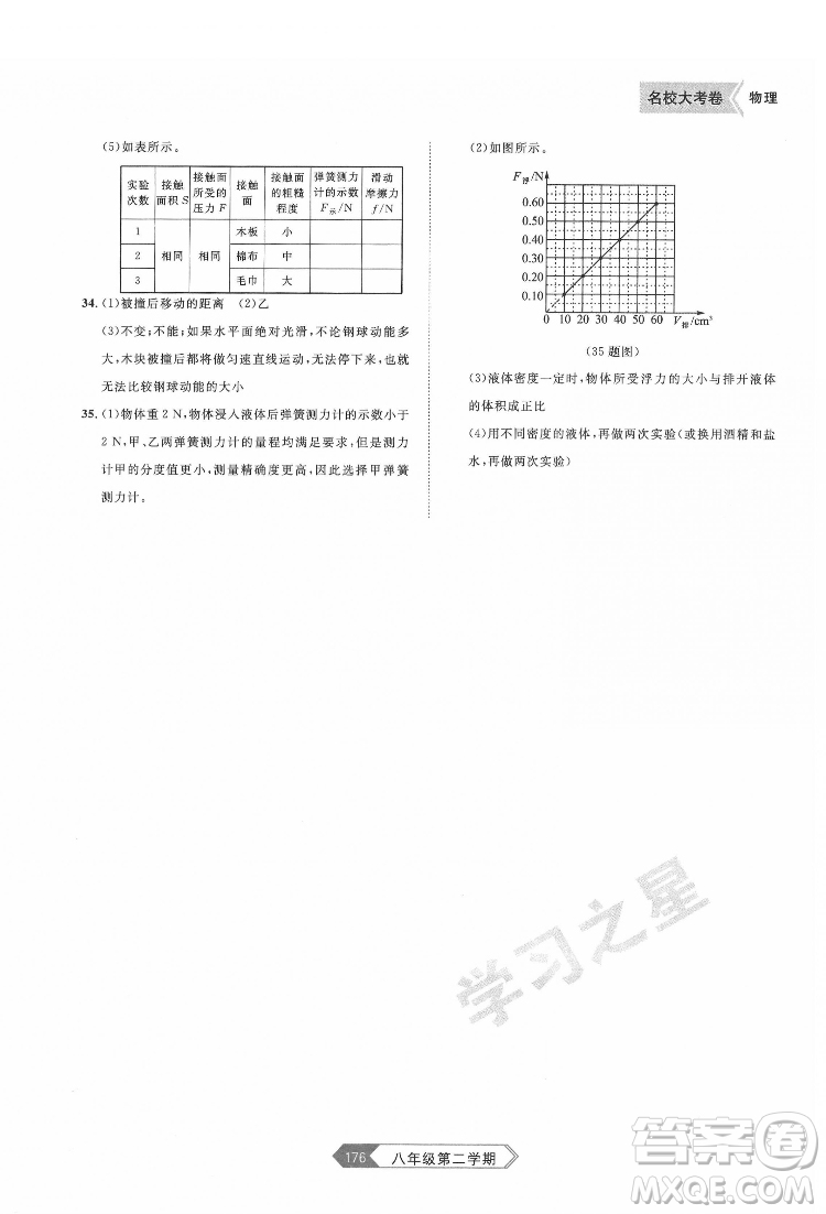 延邊大學出版社2022名校大考卷物理八年級下冊人教版大連專版答案