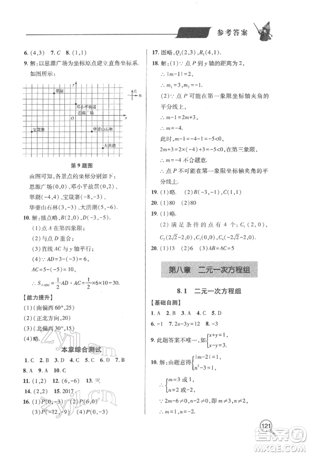 青島出版社2022新課堂同步學(xué)習(xí)與探究七年級下冊數(shù)學(xué)人教版金鄉(xiāng)專版參考答案