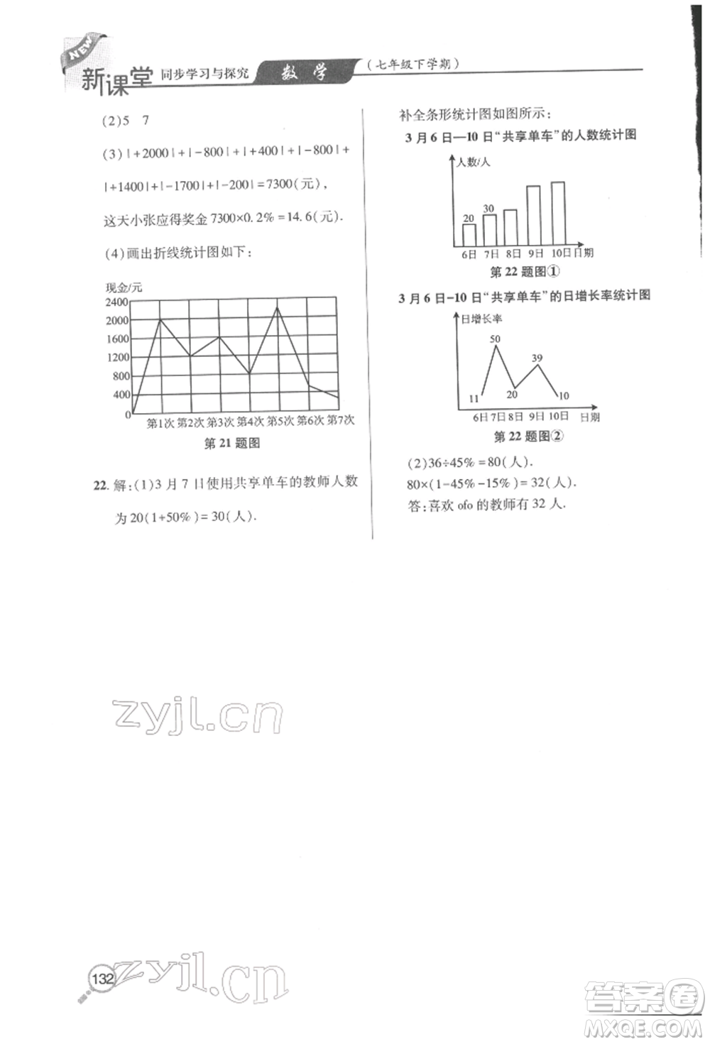 青島出版社2022新課堂同步學(xué)習(xí)與探究七年級下冊數(shù)學(xué)人教版金鄉(xiāng)專版參考答案