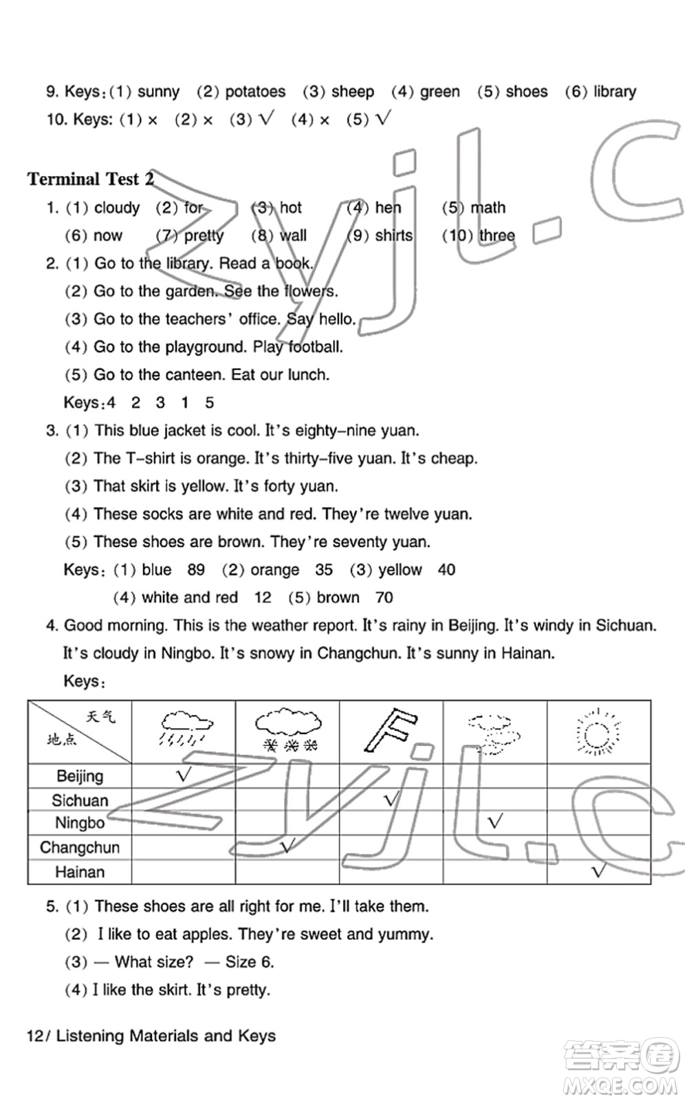 寧波出版社2022學(xué)習(xí)方法指導(dǎo)叢書四年級英語下冊人教版答案