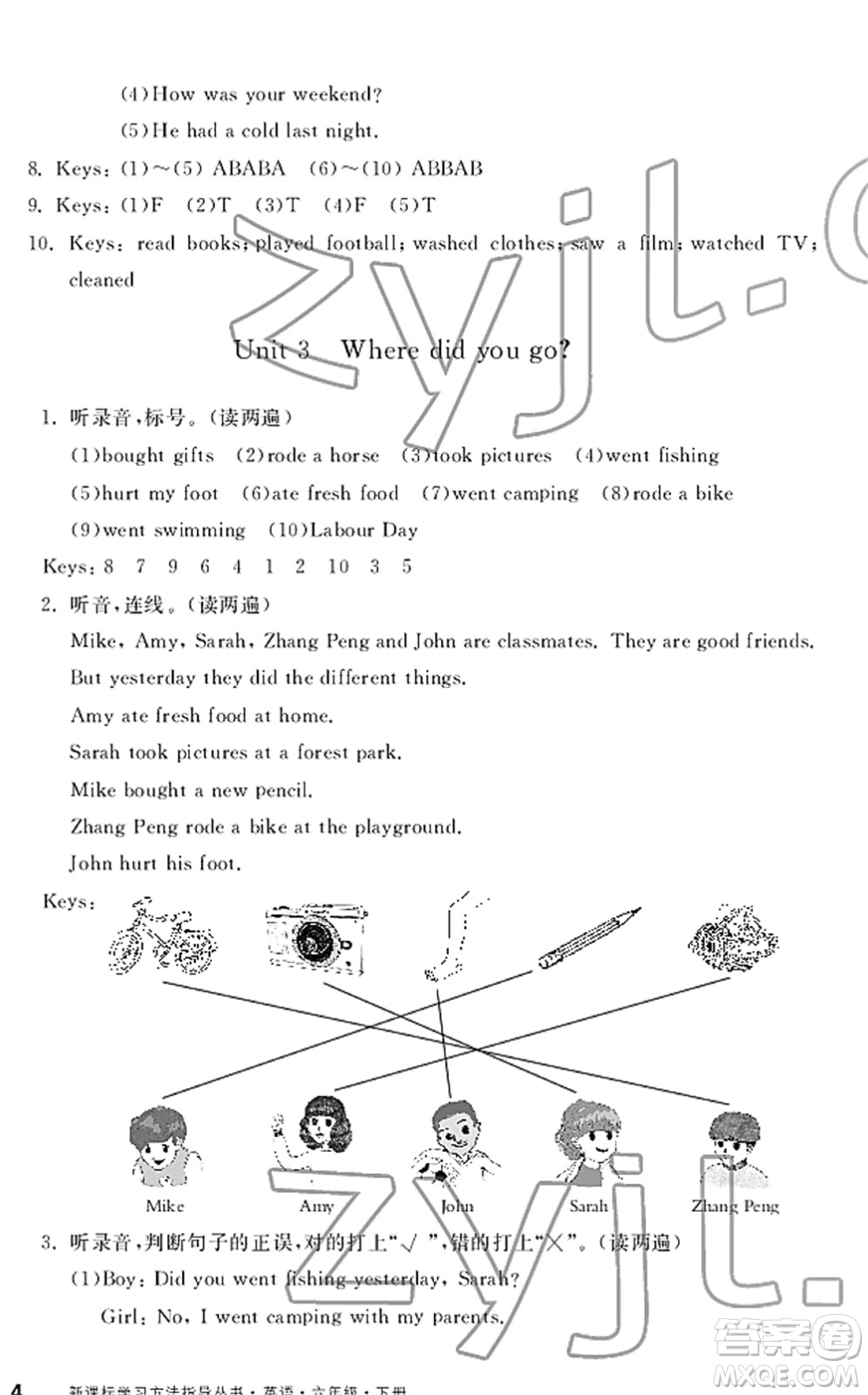 寧波出版社2022學(xué)習(xí)方法指導(dǎo)叢書六年級(jí)英語下冊(cè)人教版答案