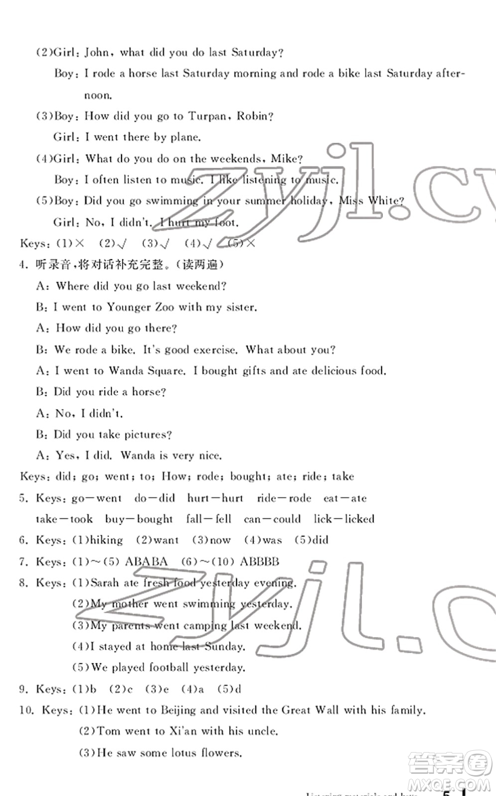 寧波出版社2022學(xué)習(xí)方法指導(dǎo)叢書六年級(jí)英語下冊(cè)人教版答案