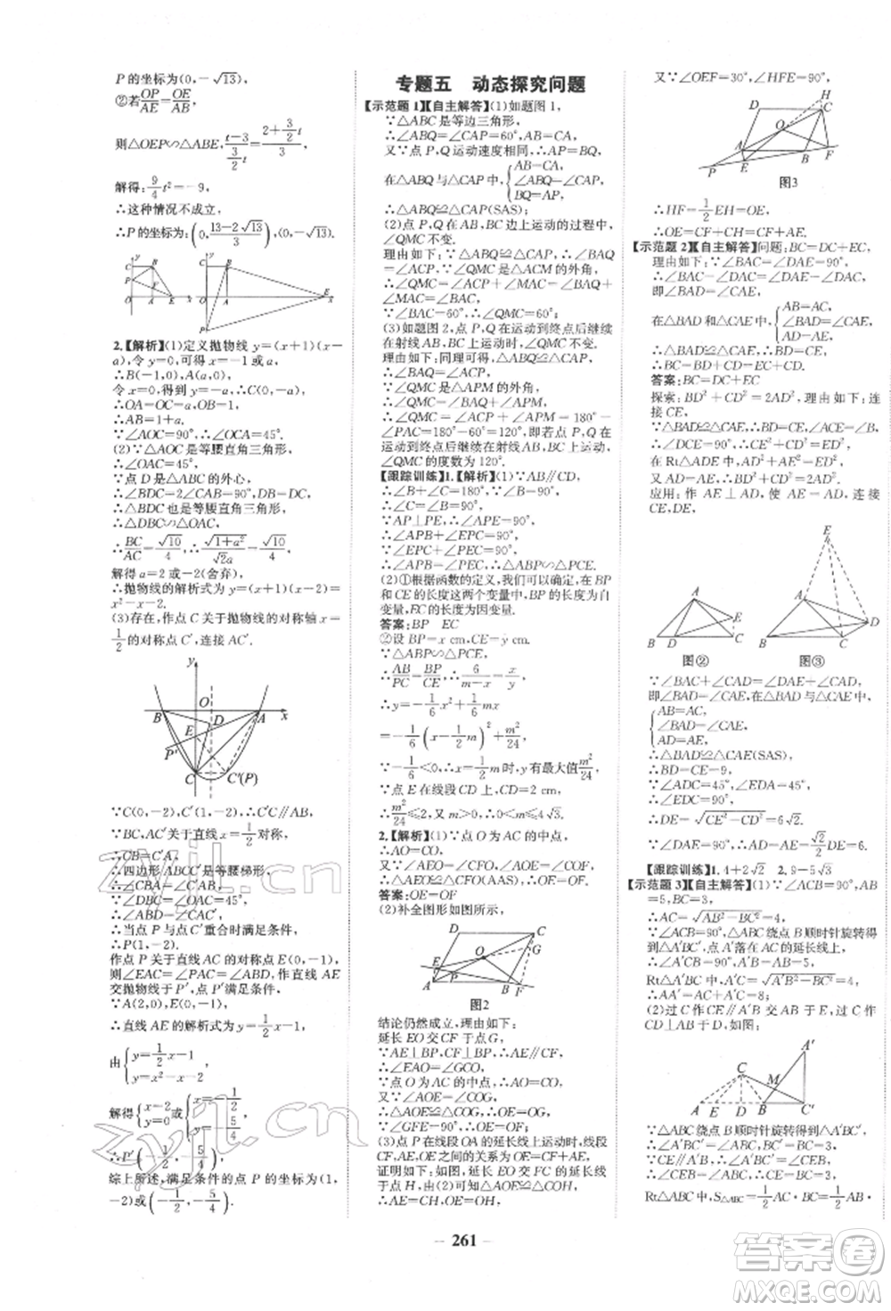 未來出版社2022世紀金榜初中全程復習方略數(shù)學通用版寧夏專版參考答案