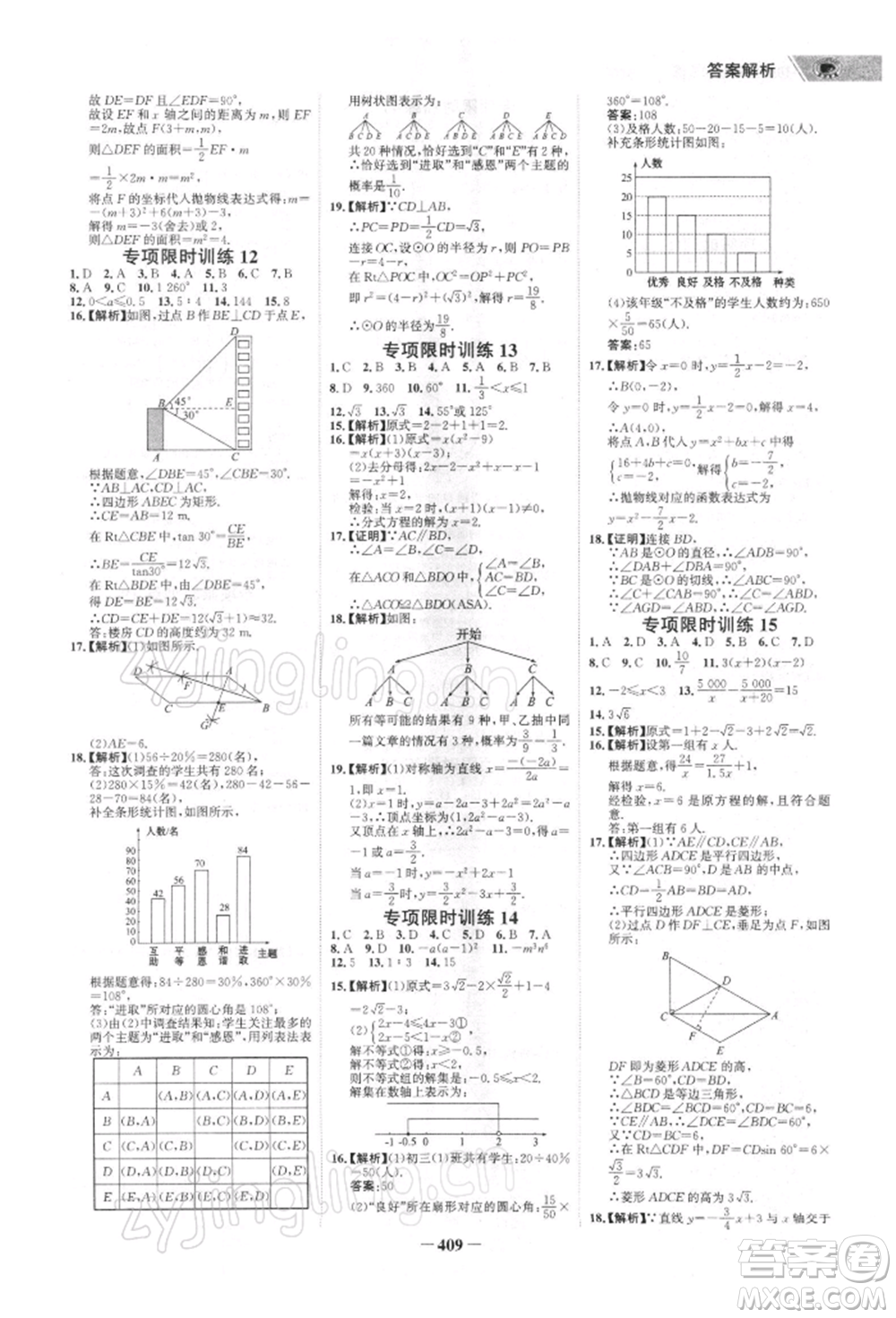 浙江科學(xué)技術(shù)出版社2022世紀(jì)金榜初中全程復(fù)習(xí)方略數(shù)學(xué)北師大版深圳專(zhuān)版參考答案