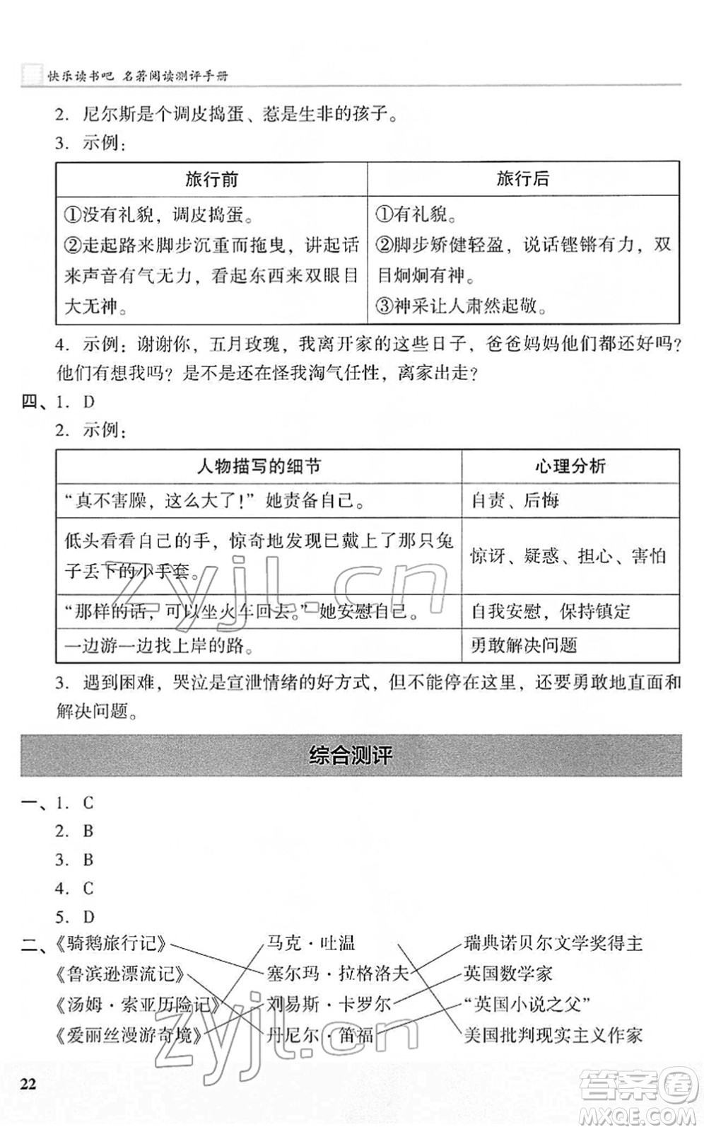 江蘇鳳凰文藝出版社2022木頭馬閱讀力測評(píng)六年級(jí)語文下冊(cè)B版武漢專版答案