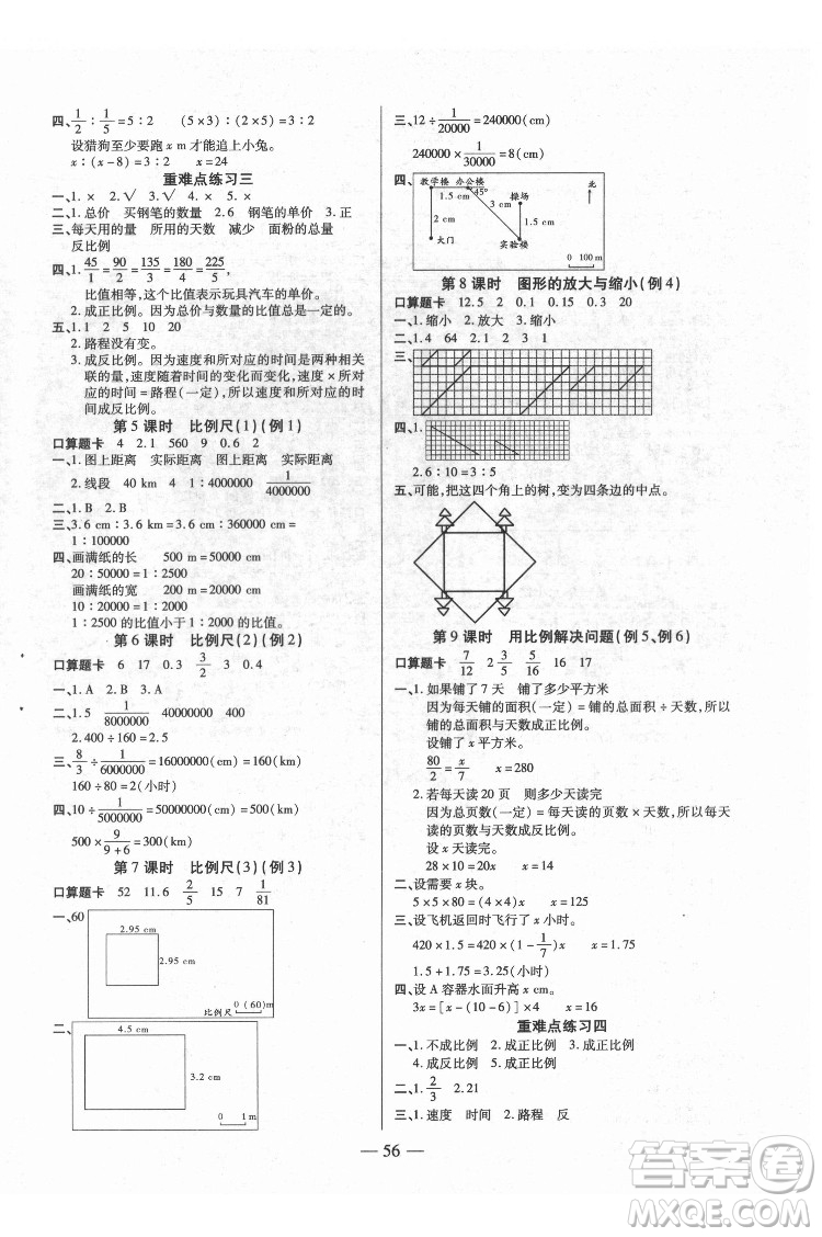 沈陽出版社2022紅領巾樂園數(shù)學六年級下冊A版人教版答案