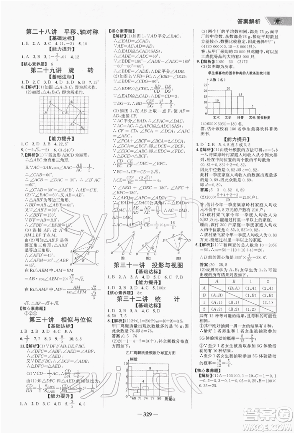 河北少年兒童出版社2022世紀(jì)金榜初中全程復(fù)習(xí)方略數(shù)學(xué)通用版福建專版參考答案