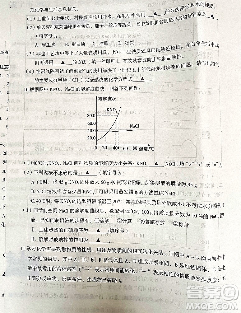 2022年四川省遂寧市中考化學(xué)真題試卷及答案