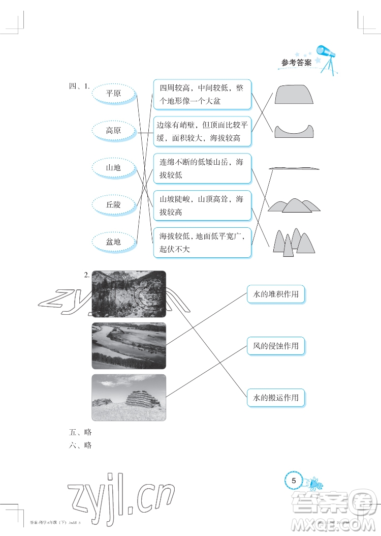 湖北教育出版社2022長江作業(yè)本課堂作業(yè)科學六年級下冊鄂教版答案