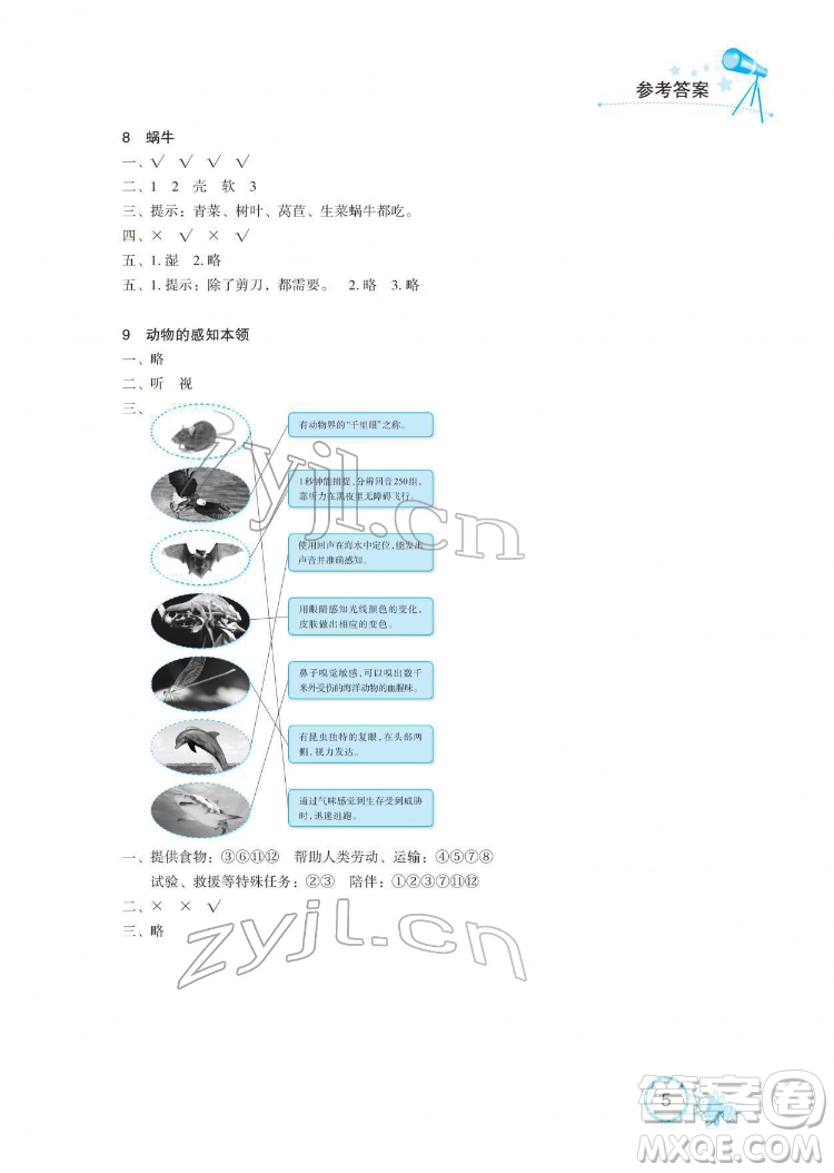 湖北教育出版社2022長江作業(yè)本課堂作業(yè)科學(xué)二年級下冊鄂教版答案