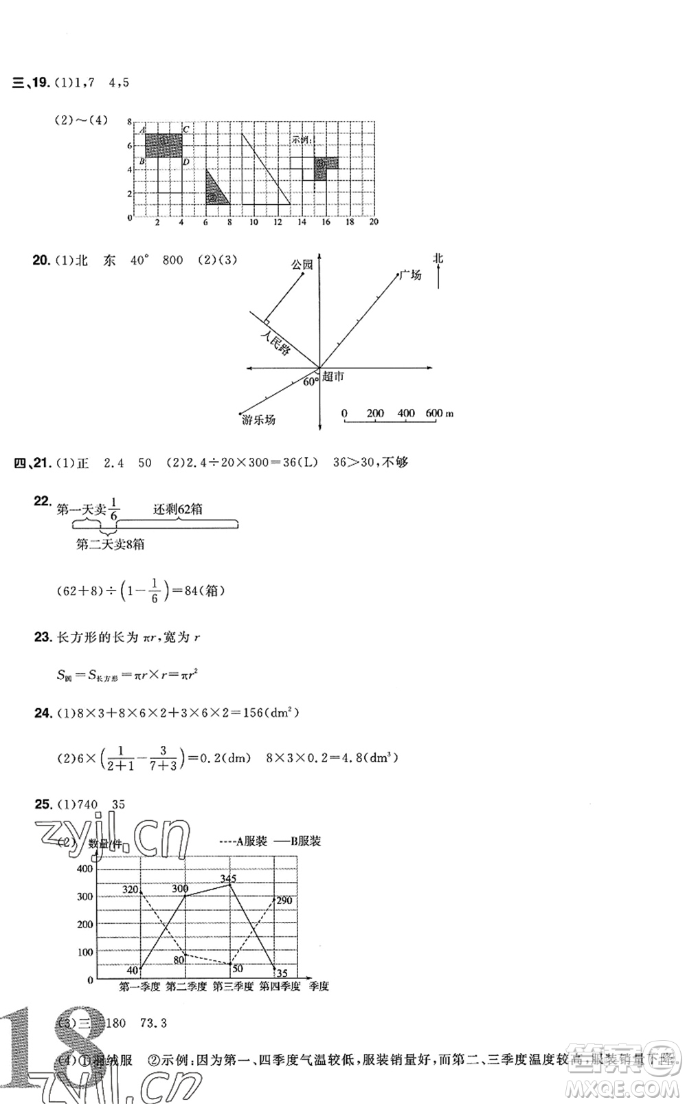 江西教育出版社2022陽光同學(xué)小學(xué)畢業(yè)升學(xué)系統(tǒng)總復(fù)習(xí)六年級(jí)數(shù)學(xué)下冊(cè)人教版答案