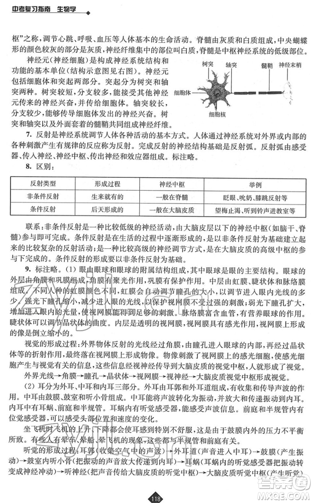 江蘇人民出版社2022中考復習指南九年級生物通用版答案