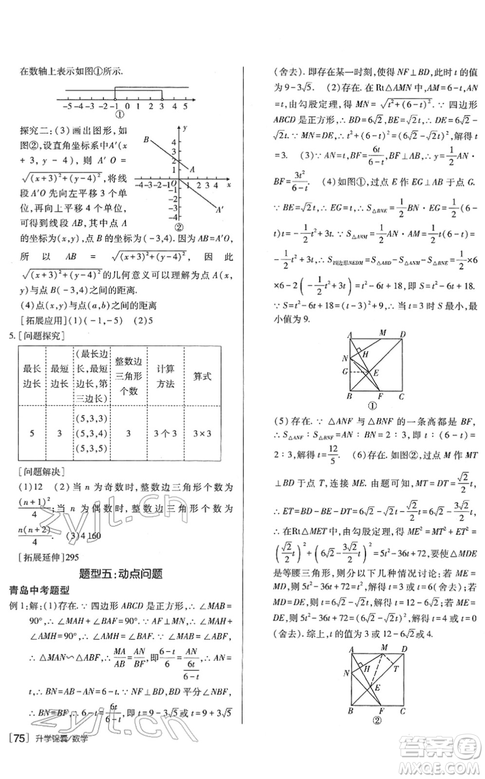 新疆青少年出版社2022升學(xué)錦囊九年級數(shù)學(xué)青島專版答案