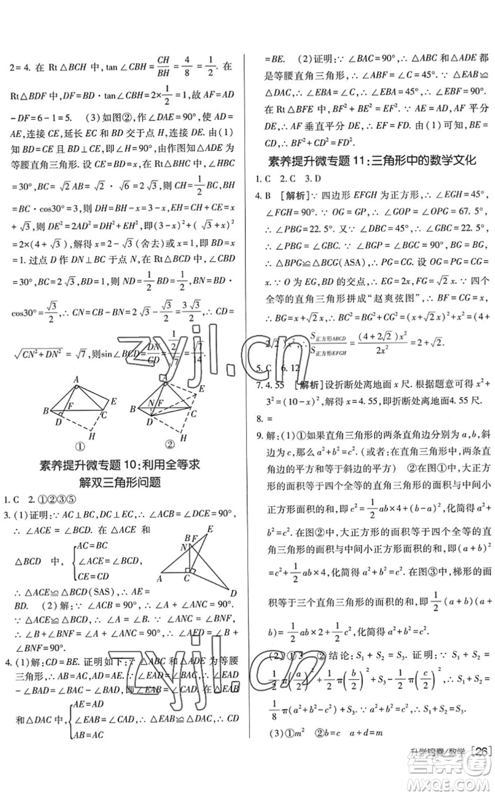 新疆青少年出版社2022升學(xué)錦囊九年級(jí)數(shù)學(xué)泰安專版答案