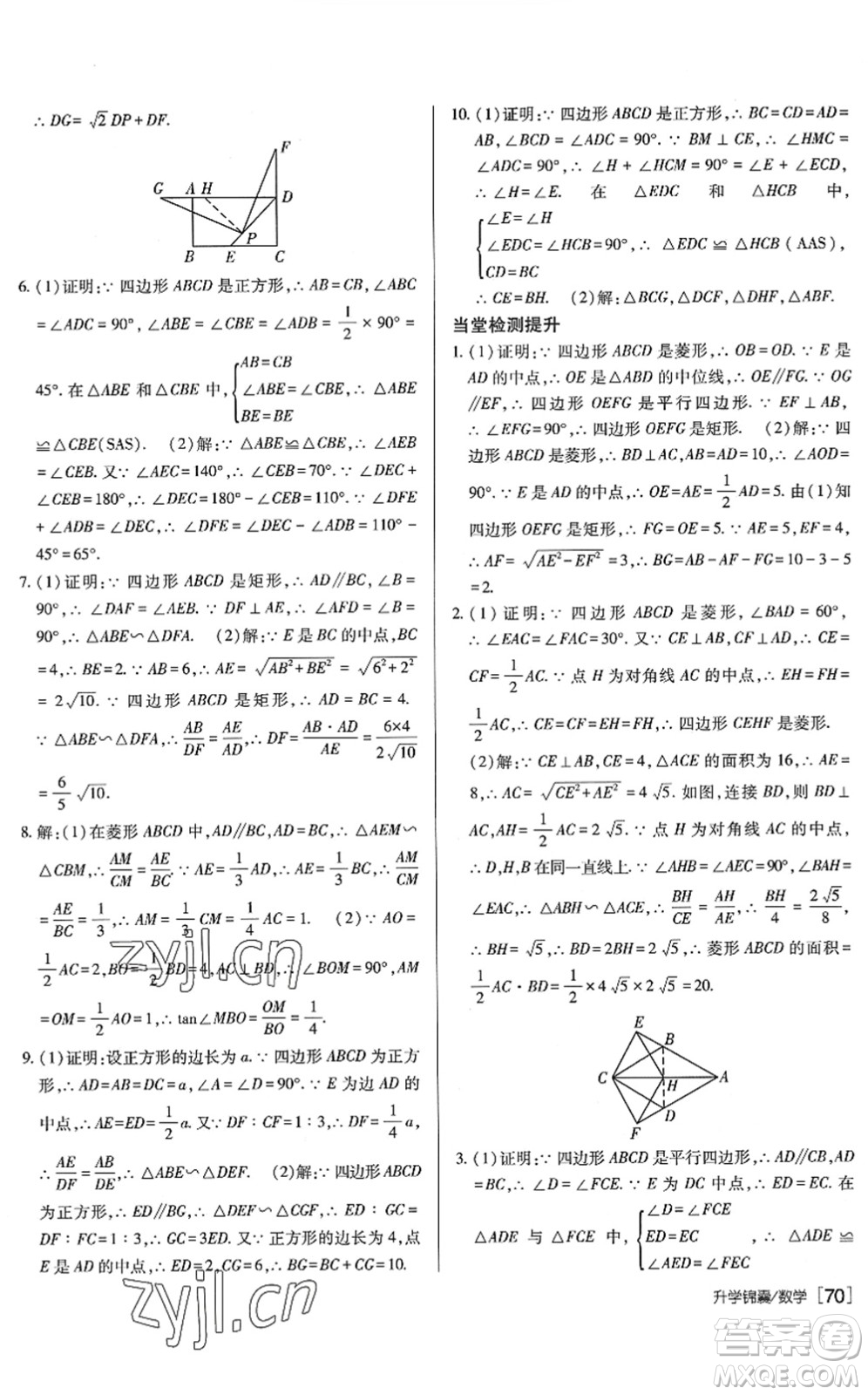 新疆青少年出版社2022升學(xué)錦囊九年級(jí)數(shù)學(xué)泰安專版答案