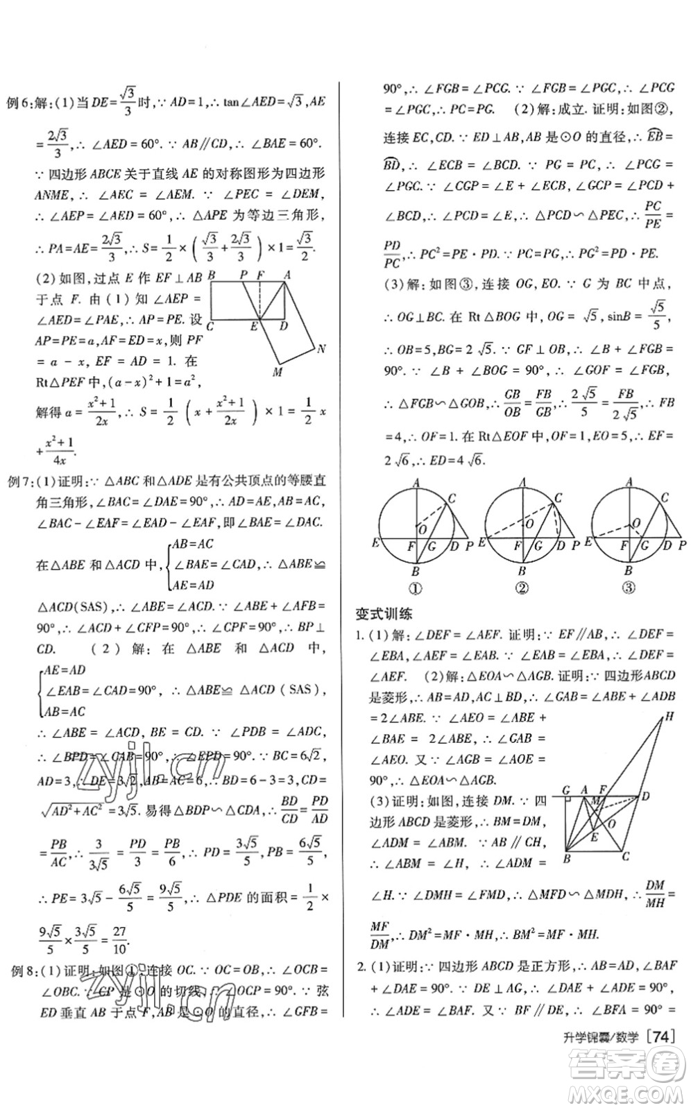 新疆青少年出版社2022升學(xué)錦囊九年級(jí)數(shù)學(xué)泰安專版答案