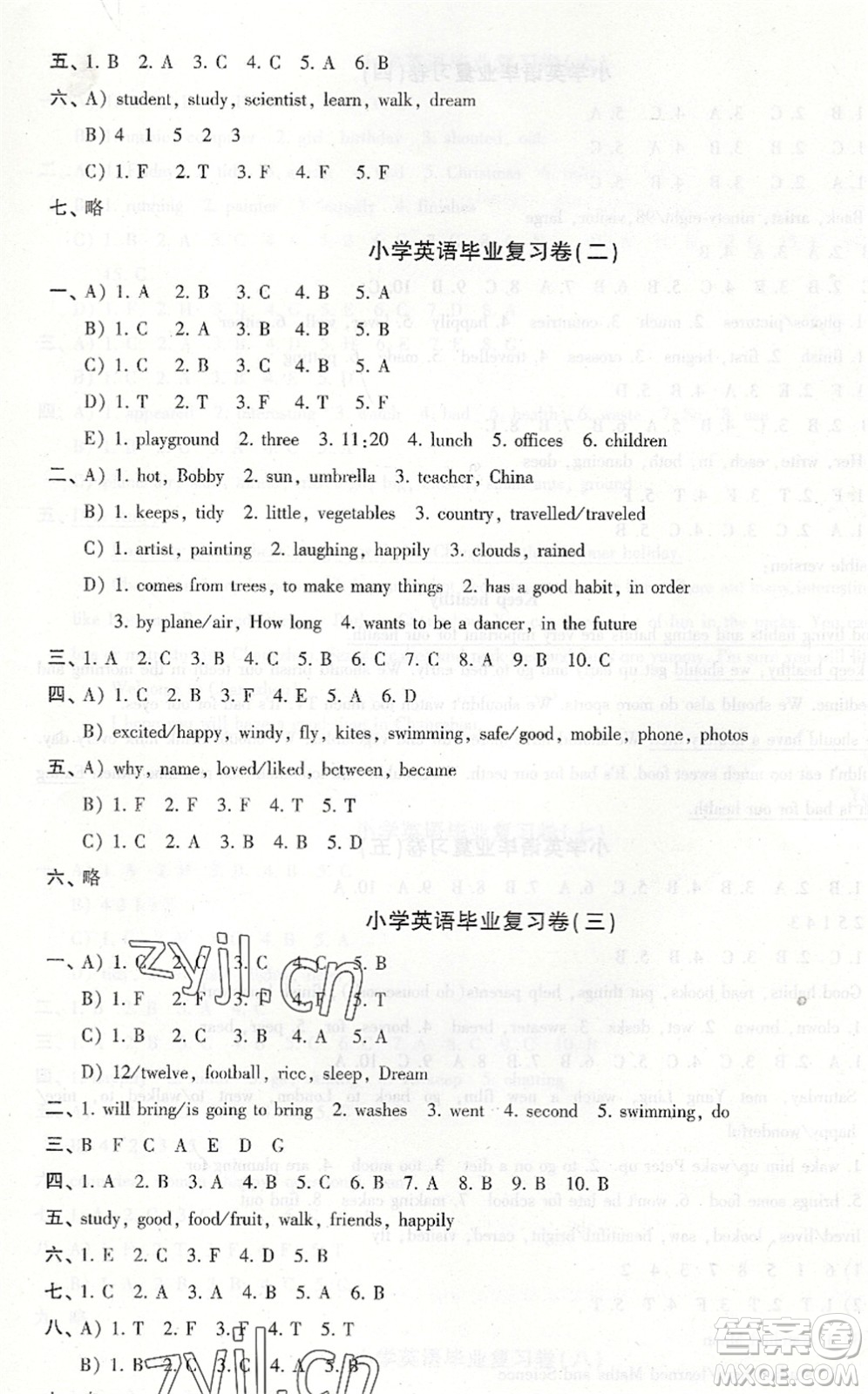 江蘇人民出版社2022小學升初中教材學法指導(dǎo)六年級英語譯林版答案