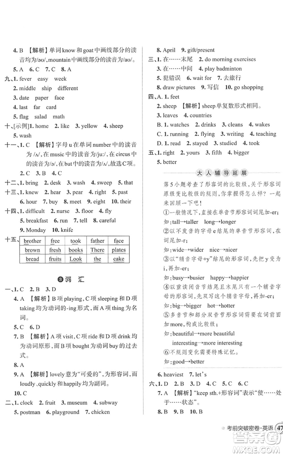 江西人民出版社2022王朝霞小學(xué)畢業(yè)總復(fù)習(xí)綜合能力驗收卷六年級英語通用版答案