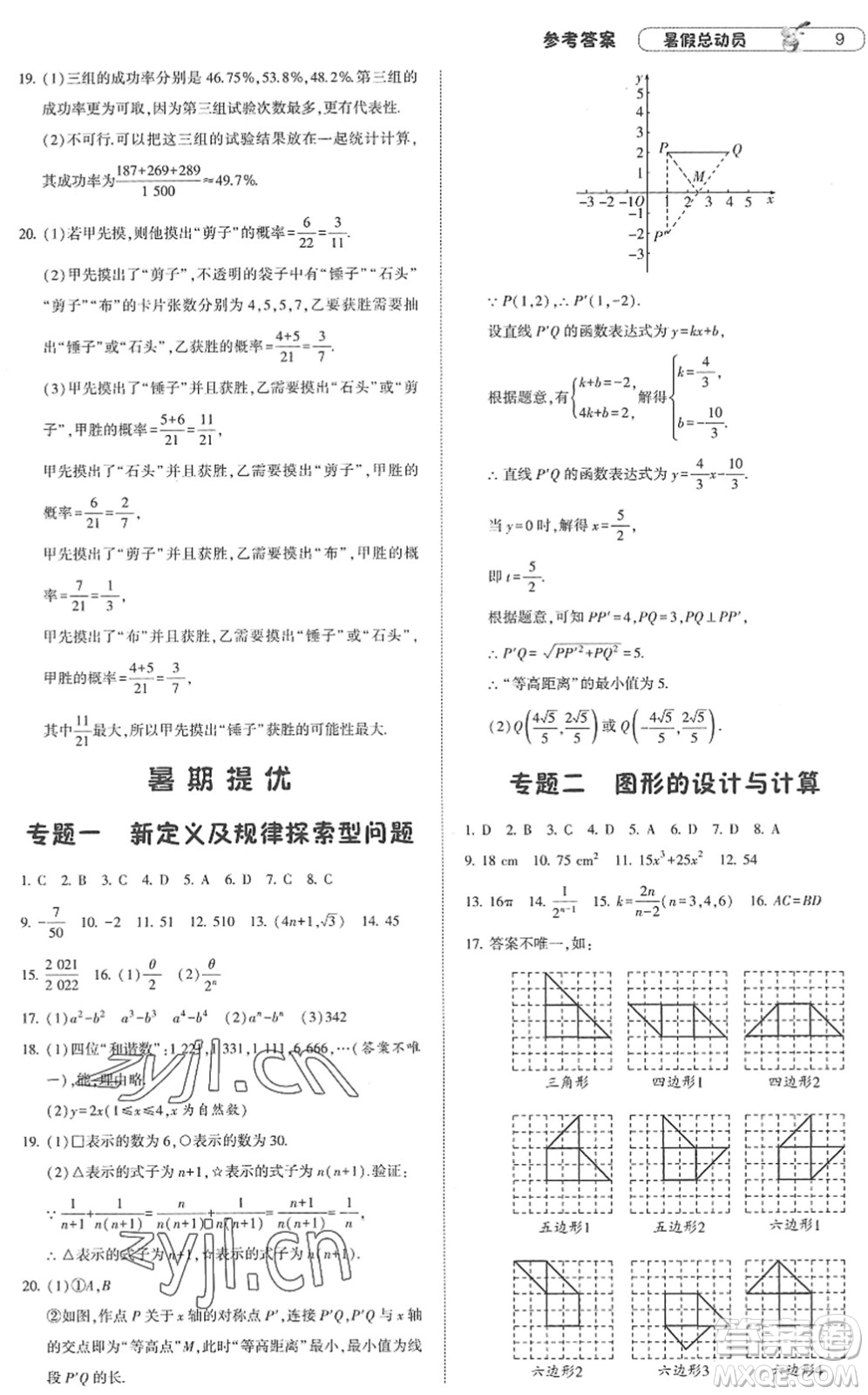 寧夏人民教育出版社2022經(jīng)綸學(xué)典暑假總動(dòng)員八年級(jí)數(shù)學(xué)江蘇國(guó)標(biāo)版答案