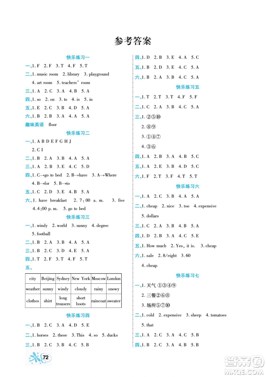 云南美術(shù)出版社2022快樂(lè)假期銜接優(yōu)化訓(xùn)練暑假作業(yè)英語(yǔ)4升5人教版答案