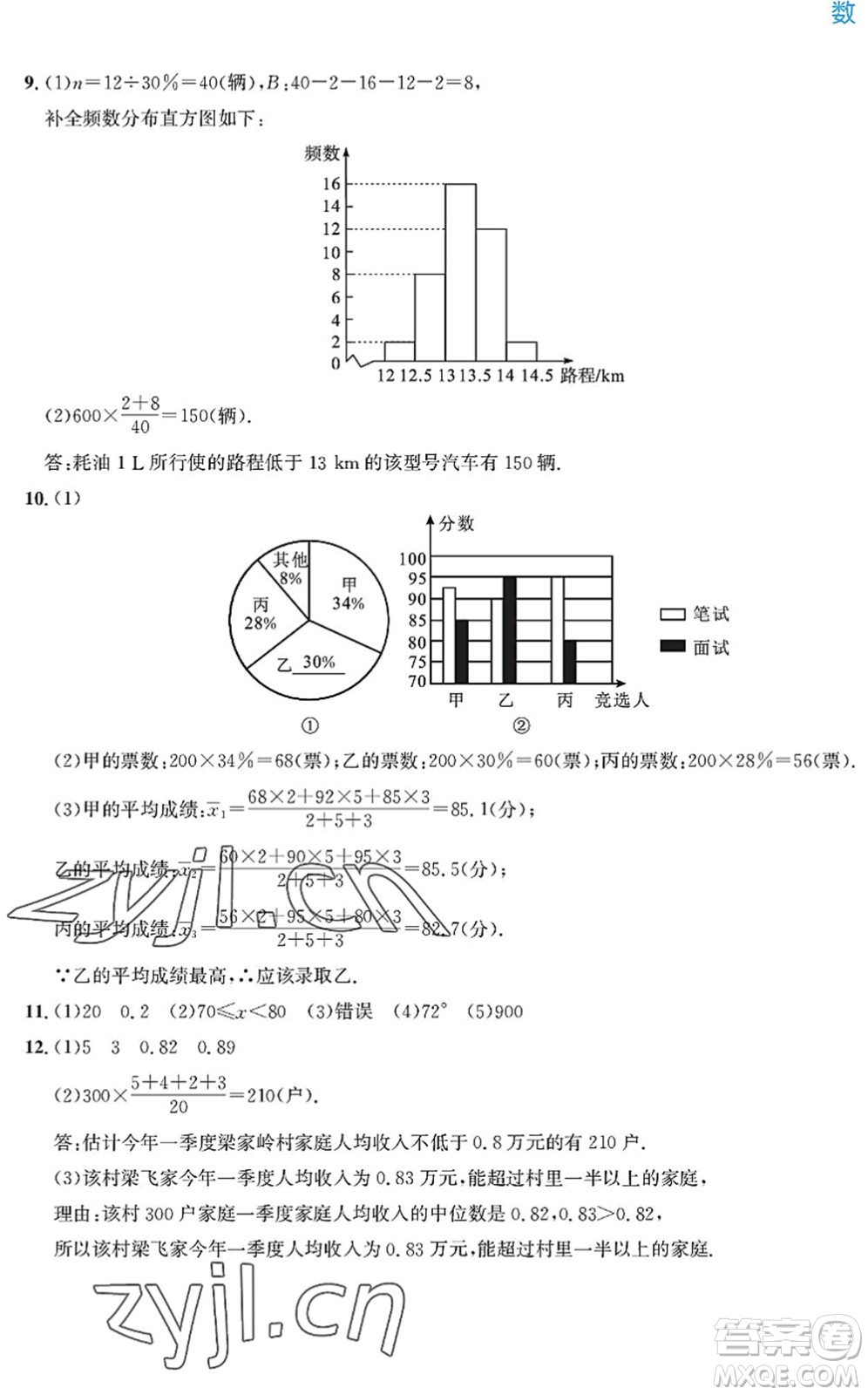 安徽教育出版社2022暑假作業(yè)八年級(jí)數(shù)學(xué)通用版S答案