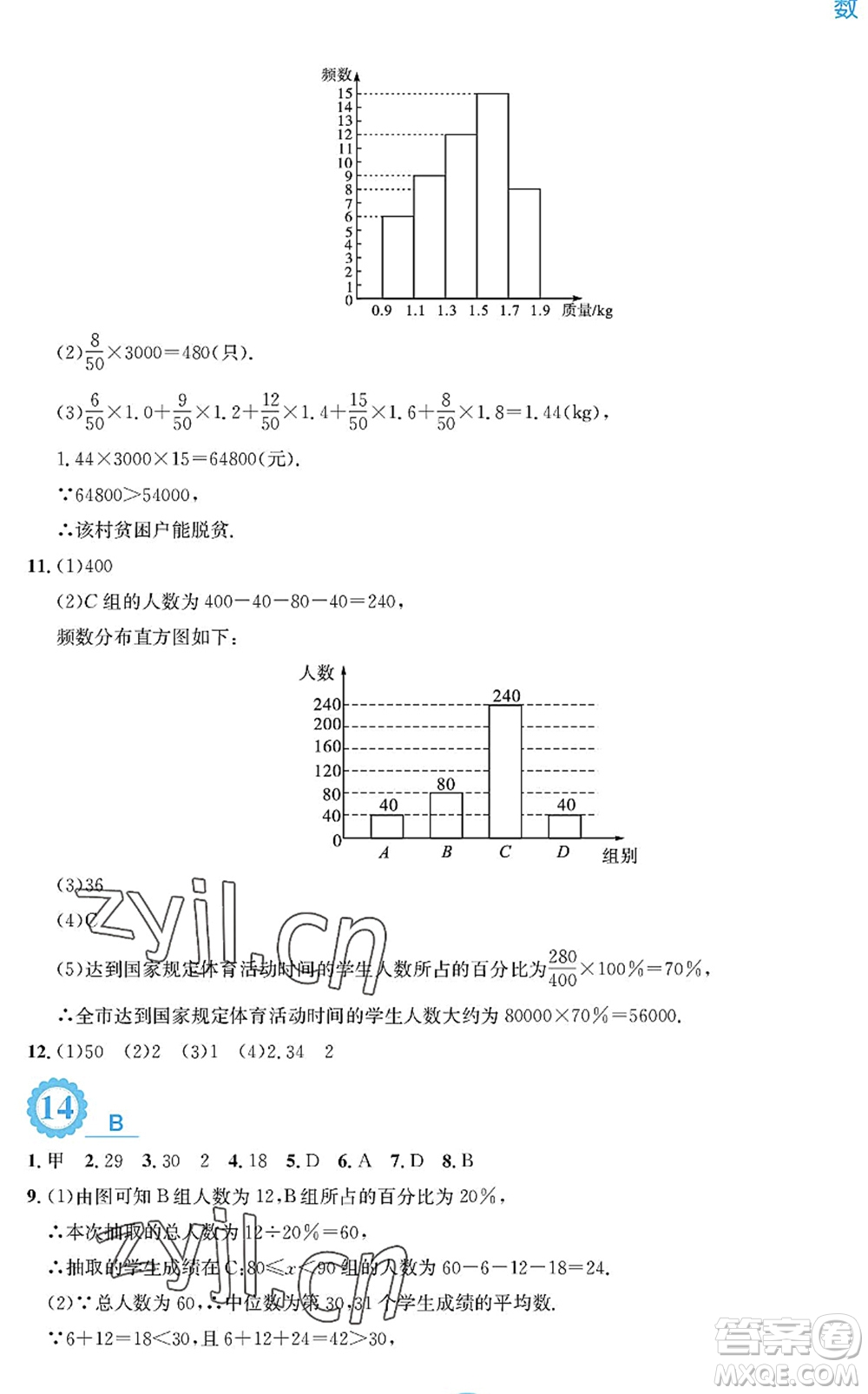 安徽教育出版社2022暑假作業(yè)八年級(jí)數(shù)學(xué)通用版S答案