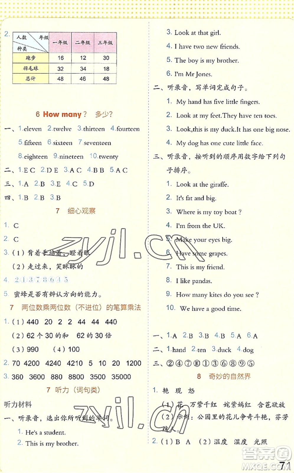 吉林大學(xué)出版社2022新思維假期作業(yè)暑假三年級(jí)合訂本東莞專(zhuān)用答案