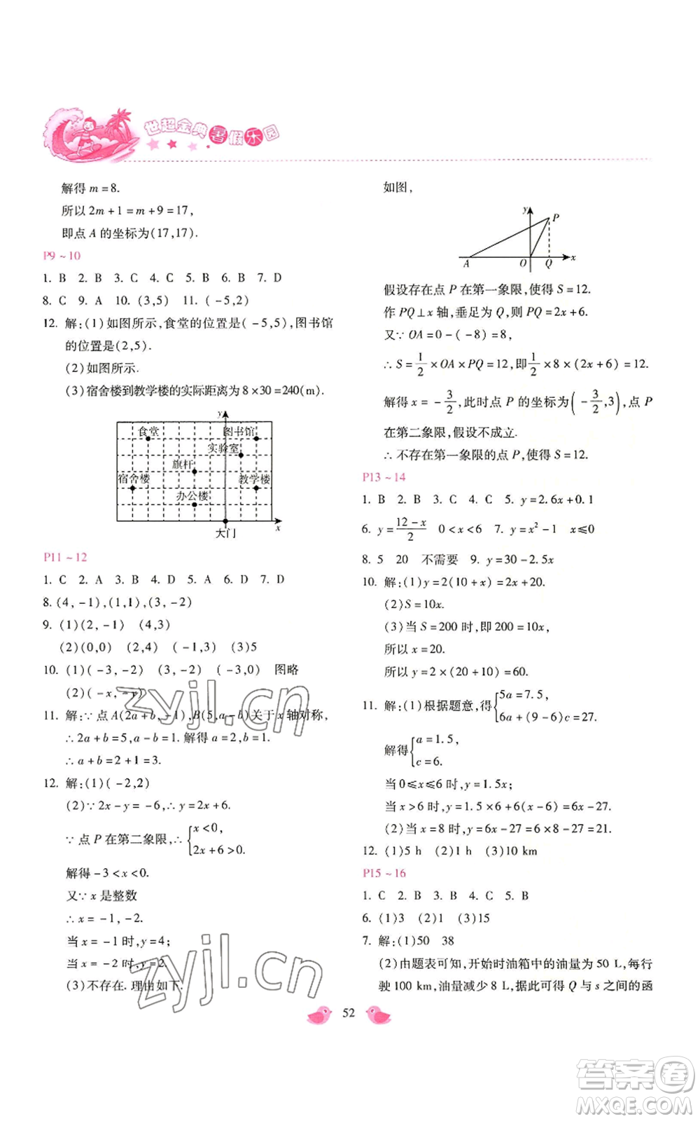 河北少年兒童出版社2022世超金典暑假樂園八年級數(shù)學(xué)冀教版參考答案