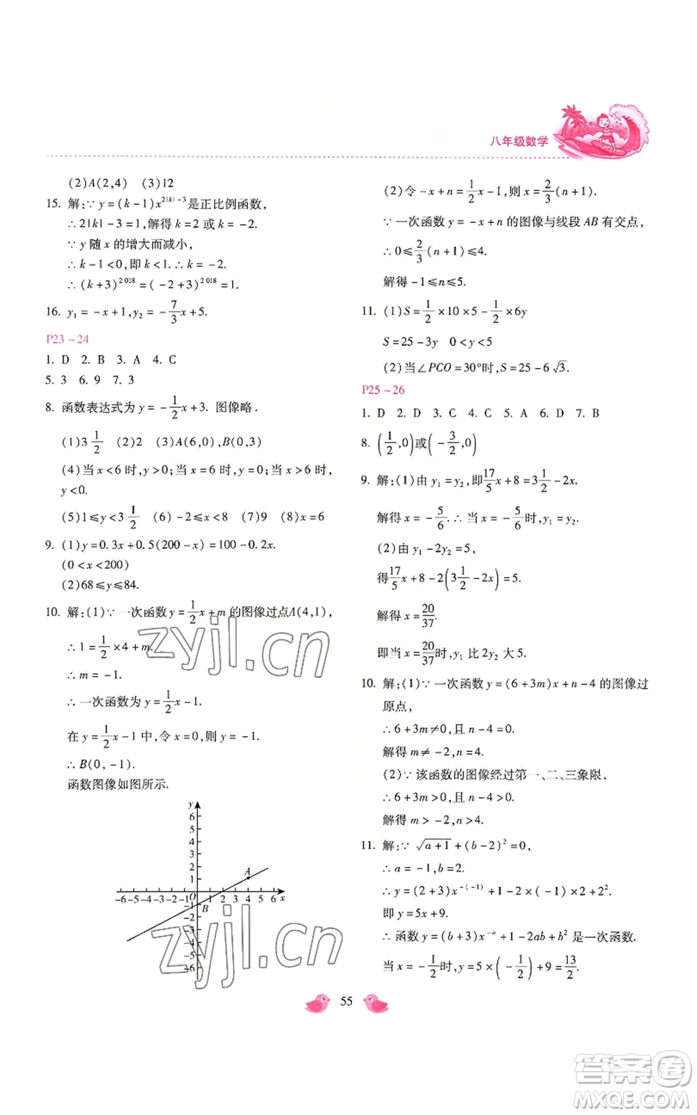 河北少年兒童出版社2022世超金典暑假樂園八年級數(shù)學(xué)冀教版參考答案